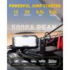 imageAUXITO Car Battery Jump Starter 5000A Portable Jump Starter Up to 85L Gas and 80L Diesel Engines with 2000LM LED Work Panel Light 12V Safe Jump Box with Camping Light Power Bank and Jumper
