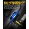 imageAUXITO H11 H8 H9 LED Bulbs 400 Brighter 6500K White Fanless Lights Plug and Play Halogen Bulb Replacement H8 Fog Light Pack of 2H11H9H8