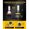 imageAUXITO H11 H8 H9 LED Bulbs 400 Brighter 6500K White Fanless Lights Plug and Play Halogen Bulb Replacement H8 Fog Light Pack of 2H11H9H8