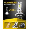 imageAUXITO H11 H8 H9 LED Bulbs 400 Brighter 6500K White Fanless Lights Plug and Play Halogen Bulb Replacement H8 Fog Light Pack of 2H7H7ll