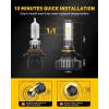 imageAUXITO H11 H8 H9 LED Bulbs 400 Brighter 6500K White Fanless Lights Plug and Play Halogen Bulb Replacement H8 Fog Light Pack of 2HB39005