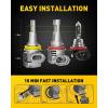 imageAUXITO H11 LED Bulbs 20000LM 100W Per Set 6000K Cool White H8 H9 LED Light Bulbs for Fog Lights Plug and Play Pack of 2 Q16H11H8H9