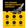 imageAUXITO H11 LED Bulbs H8 H9 LED Lights 80W 16000LM Per Pair 500 Percent Brighter 6500K Cool White Angle Adjustable CanBus Ready Bulbs Pack of 2 Y13