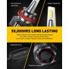 imageAUXITO H11 LED Bulbs H8 H9 LED Lights 80W 16000LM Per Pair 500 Percent Brighter 6500K Cool White Angle Adjustable CanBus Ready Bulbs Pack of 2 Y13