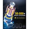 imageAUXITO H11H8H16 LED Fog Light Bulbs or DRL 3000K Amber Yellow Light 600 Super Brightness Fanless Mini Size Fog Lights Replacement for Cars Play and Plug Pack of 2H8H11H16