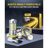imageAUXITO H11H8H16 LED Fog Light Bulbs or DRL 3000K Amber Yellow Light 600 Super Brightness Fanless Mini Size Fog Lights Replacement for Cars Play and Plug Pack of 2H8H11H16