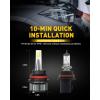 imageAUXITO H139008 LED Bulbs 900 Brighter 120W 30000LM Per Set 6500K Cool White H13 LED Bulbs PlugNPlay Halogen Replace H13 Bulbs Canbus Ready Pack of 29007HB5