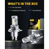 imageAUXITO H4 LED Bulbs 900 UltraBright 6500K White 9003 Fog Light Easy PlugNPlay Installation IP68 Waterproof Pack of 2