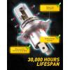imageAUXITO H4 Light Bulb HiLow for Motorcycle 400 Brighter 9003 Bulb 6000K Cool White H4 Fog Light Fanless Plug and Play Pack of 1