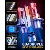 imageAUXITO H4 Light Bulbs 9003 HB2 HiLow Beam 40000LM 900 Super Brighter 6500K Cool White Fanless ampamp Silent Plug and PlayPack of 2