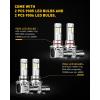 imageAUXITO HB4 9006 LED Bulbs 15000LM Per Set 6500K Cool White Mini Size Wireless LED Fog Light Bulbs for Stock Halogen Replacement Pack of 290059006