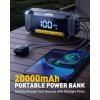 imageAUXITO Jump Starter 6000A Car PortableBattery Jumper Box with 4000LM LED Outdoor Camping Light and Power Bank Function Up to 105L Gas and 10L Diesel Engines USB Ports and Jumper Cable Included8000A