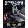 imageAUXITO Jump Starter 6000A Car PortableBattery Jumper Box with 4000LM LED Outdoor Camping Light and Power Bank Function Up to 105L Gas and 10L Diesel Engines USB Ports and Jumper Cable Included8000A