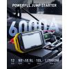 imageAUXITO Jump Starter 6000A Car PortableBattery Jumper Box with 4000LM LED Outdoor Camping Light and Power Bank Function Up to 105L Gas and 10L Diesel Engines USB Ports and Jumper Cable Included6000A