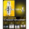 imageAUXITO New Upgraded H13 Bulbs 33000LM 900 Ultra Brightness 11 Halogen Size 6500K White 9008 Light Bulbs for Fog Light Nonpolarity Plug and Play Pack of 2H49003
