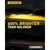 imageAUXITO New Upgraded H7 Bulbs 6500K White 11 Halogen Size H7LL LED Fog Light Nonpolarity No Adapter Required Easy PlugNPlay Installation Pack of 2Amber Yellow