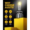 imageAUXITO New Upgraded H7 Bulbs 6500K White 11 Halogen Size H7LL LED Fog Light Nonpolarity No Adapter Required Easy PlugNPlay Installation Pack of 2Amber Yellow