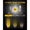 imageAUXITO New Upgraded H7 Bulbs 6500K White 11 Halogen Size H7LL LED Fog Light Nonpolarity No Adapter Required Easy PlugNPlay Installation Pack of 2Amber Yellow