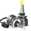 imageAUXITO New Upgraded H7 Bulbs 6500K White 11 Halogen Size H7LL LED Fog Light Nonpolarity No Adapter Required Easy PlugNPlay Installation Pack of 2Amber Yellow