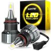 imageAUXITO New Upgraded H7 Bulbs 6500K White 11 Halogen Size H7LL LED Fog Light Nonpolarity No Adapter Required Easy PlugNPlay Installation Pack of 2Cool White