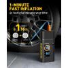 imageAUXITO Tire Inflator Portable Air Compressor 150PSI Air Pump for Car Tires Motorcycle Bikes Balls with Rechargeable Battery Digital Pressure Gauge Emergency LED Light