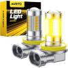 imageAUXITO Upgraded H11H8 LED Fog Light Bulbs 3000K Amber Yellow 11 Mini Size H11H8H16 Yellow LED Fog Light Bulbs 360 Full IlluminationPack of 2Amber Yellow