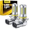 imageAUXITO Upgraded H11H8 LED Fog Light Bulbs 3000K Amber Yellow 11 Mini Size H11H8H16 Yellow LED Fog Light Bulbs 360 Full IlluminationPack of 2Cool White