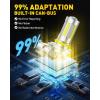 imageAUXITO Upgraded H11H8 LED Fog Light Bulbs 3000K Amber Yellow 11 Mini Size H11H8H16 Yellow LED Fog Light Bulbs 360 Full IlluminationPack of 2Cool White