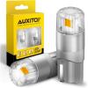 imageAUXITO 194 LED Bulbs White Super Bright 11 Size License Plate Light 168 2825 W5W T10 Error Free Car Bulbs for Dome Map Door Courtesy Side Marker Cornering Trunk Light Pack of 2Amber Yellow