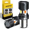 imageAUXITO 2025 Latest CANBUS 7440 7443 LED Bulbs Amber Yellow with Builtin Resistor Anti Hyper Flash 7440NA 7441 7444 7444NA W21W WY21W Error Free LED Front Rear Turn Signal Lights Pack of 2AmberWhite
