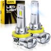 imageAUXITO 9005 LED Bulbs HB3 Light 6500K Daylight White UltraBright 60W Fanless Fog Light BulbTrue 11 Size PlugNPlay Pack of 2H11H8H9