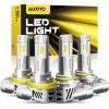 imageAUXITO 9005HB3 ampamp 9006HB4 Light Bulbs Combo 6500K Cool White Fog Lights Cooling Fan Nonpolarity Pack of 49005H11