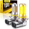 imageAUXITO 9006 LED Fog Light Bulbs 3000K Amber Yellow 11 Mini Size HB4 9006 Yellow LED Fog Light Bulbs 360 Full IlluminationPack of 2Amber Yellow