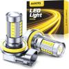 imageAUXITO 9006 LED Fog Light Bulbs 3000K Amber Yellow 11 Mini Size HB4 9006 Yellow LED Fog Light Bulbs 360 Full IlluminationPack of 2Cool White