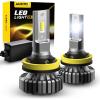 imageAUXITO H11 H8 H9 LED Bulbs 400 Brighter 6500K White Fanless Lights Plug and Play Halogen Bulb Replacement H8 Fog Light Pack of 2H11H9H8