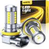 imageAUXITO H11H8H16 LED Fog Light Bulbs or DRL 3000K Amber Yellow Light 600 Super Brightness Fanless Mini Size Fog Lights Replacement for Cars Play and Plug Pack of 2H8H11H16