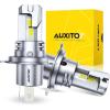 imageAUXITO H4 Light Bulbs 9003 HB2 HiLow Beam 40000LM 900 Super Brighter 6500K Cool White Fanless ampamp Silent Plug and PlayPack of 2