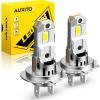 imageAUXITO New Upgraded H13 Bulbs 33000LM 900 Ultra Brightness 11 Halogen Size 6500K White 9008 Light Bulbs for Fog Light Nonpolarity Plug and Play Pack of 2H7H7ll