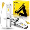 imageAUXITO New Upgraded H7 Bulbs 6500K White 11 Halogen Size H7LL LED Fog Light Nonpolarity No Adapter Required Easy PlugNPlay Installation Pack of 2Amber Yellow