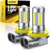 imageAUXITO Upgraded H11H8 LED Fog Light Bulbs 3000K Amber Yellow 11 Mini Size H11H8H16 Yellow LED Fog Light Bulbs 360 Full IlluminationPack of 2Cool White