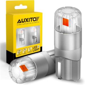 imageAUXITO 194 LED Bulbs White Super Bright 11 Size License Plate Light 168 2825 W5W T10 Error Free Car Bulbs for Dome Map Door Courtesy Side Marker Cornering Trunk Light Pack of 2Red