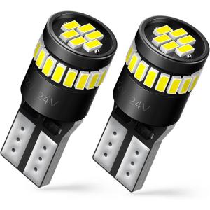 imageAUXITO 194 LED Bulbs for License Plate Light 168 175 2825 W5W T10 24SMD 3014 Chipsets 6000K White for Car Dome Door Map Dash Courtesy Cargo License Plate Lights Pack of 2Xenon White