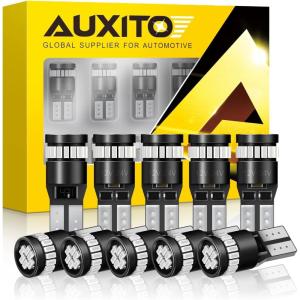 imageAUXITO 194 LED Light Bulb 6000K White 168 2825 W5W T10 Wedge 24SMD 3014 Chipsets LED Replacement Light Kit Error Free for Car Interior Dome Map Door License Courtesy Dash Lights Pack of 10Red