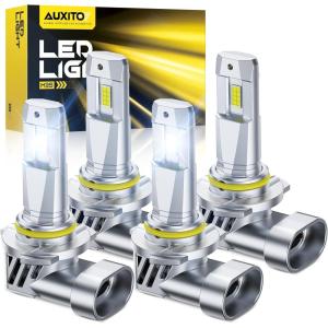 imageAUXITO 9003 LED Bulb H4 Bulbs 44000LM Brighter UltraBright Plug N Play Long Lifespan No Flicker 99 Compatibility 2PCS90059006