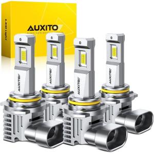 imageAUXITO 9005 9006 Light Bulb Combo 60000LM 6500K Cool White Mini Size No Adapter Needed CANbus Ready 4 Pack90059006