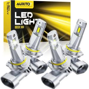 imageAUXITO 9005 LED Bulbs HB3 Light 6500K Daylight White UltraBright 60W Fanless Fog Light BulbTrue 11 Size PlugNPlay Pack of 290059006