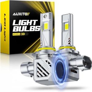 imageAUXITO 9005 LED Bulbs HB3 Light 6500K Daylight White UltraBright 60W Fanless Fog Light BulbTrue 11 Size PlugNPlay Pack of 29006HB4