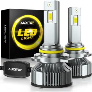 imageAUXITO 9005 LED Bulbs HB3 Light 6500K Daylight White UltraBright 60W Fanless Fog Light BulbTrue 11 Size PlugNPlay Pack of 29012