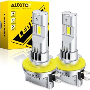 imageAUXITO 9005 LED Bulbs HB3 Light 6500K Daylight White UltraBright 60W Fanless Fog Light BulbTrue 11 Size PlugNPlay Pack of 2H11B