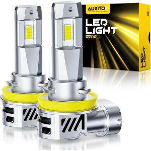 imageAUXITO 9005 Light Bulbs 50000LM 1000 Brighter 6500K Cool White HB3 Light with Fan LED Fog Light 30 Years Lifespan CANbus Ready No Flicker Pack of 2H11